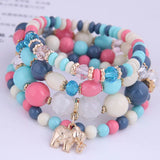 Lianfudai Bohemian White Crystal Beads Strand Bracelets For Women Girls Ethnic Tree Of Life Charm Wrap Bracelet Pulseira Feminina