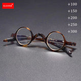 Lianfudai Small Round Reading Glasses Men Retro Anti Blue Light Goggles Vintage Hyperopia Eyewear Presbyopia Eyeglasses +1 +1.5 +2.5 +3.0