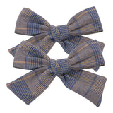 Lianfudai 2 PCS 4 inches Plaid Festive Accessories Tartan Bow Hair Clips Scottish Bow Barrettes for Kids Baby Girls