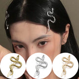 Lianfudai Gothic Punk  Metal Snake Medusa Hairpin Hair Clip for Women Side Bangs Holder Girls Retro Barrettes Jewelry Headwear Accessories