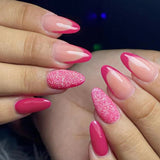 Lianfudai current nail trends 2023   24Pcs Oval Head False Nails Short Almond Fake Nails with Butterfly Design Wearable Finished Nail Tips Full Cover Press on Nails