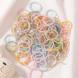 Lianfudai 100pcs Baby 2cm Colorful Rubber Band Does Not Hurt The Hair Small Thumb Ring High Elastic Thread Toddler Kids Scrunchies Set