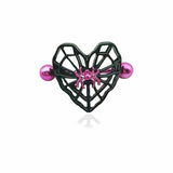 Lianfudai Cute Peach Heart Spider Web Nipple Piercing Two-color Electroplating Stainless Steel Nipple Ring Piercing Jewelry Wholesale