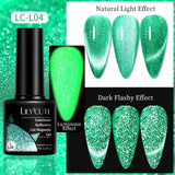 Lianfudai 7ML Black Crystal Cat Magnetic Gel Sparkling Glitter Gel Nail Polish Semi Permanent UV Gel Nail Art No Need Base Color