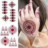 Lianfudai Henna Tattoos for Hand Waterproof Temporary Tattoos for Women Wedding Body Art Henna Design Stickers Fake Tatoo Lace