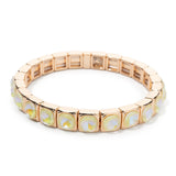 Lianfudai 2024 Merry Christmas Zircon Bangle For Women 8X8MM Inlaid Diamond Hand Boho Elastic Bracelets Beaded Gold Tennis Bracelets