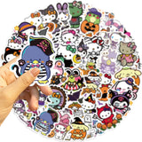 Lianfudai 10/52PCS Cute Halloween Hello Kitty My Melody Decoration Stickers Toy DIY Kids Water Bottle Luggage Laptop Waterproof Sticker