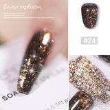 Lianfudai 24 Colors High Density Glitter Nail Gel Polish Explosive Flash Nail Art Gel Varnish Sparkling UV Soak Off Gel Lacquer