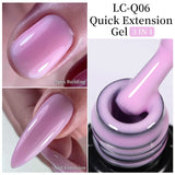 Lianfudai 7ML Jelly Pink Peach Quick Extension Gel Nail Polish Nude Transparent Color Finger Prolong Rubber Base Construction Gel