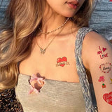 Lianfudai 10pcs/set Valentine's Day Tattoo Stickers Cartoon art body decoration can be used as a gift for your loved ones