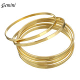 Lianfudai 7PCs/Set New Fashion Roman style Stainless Steel Bangle gold color Lover Charm Bracelet for Women Brand Gold Wide Cuff Bangle