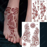 Lianfudai Henna Tattoo Stickers for Legs Waterproof Temporary Tattoos Women Mehndi Design Instant Fake Tattoo for Hand Sleeve Body Hena