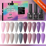 Lianfudai 15ml Jelly Nude Pink Gel Nail Polish Set Milky White Sheer Crystal Natural Translucent Soak Off Gel Polish 8/6/4PCS Kit