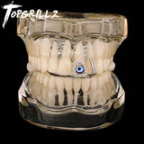 Lianfudai Single Stone painting oil Grillz Teeth Men Women Hip Hop Bling Cubic Zircon Tooth Grills Fashion Jewelry