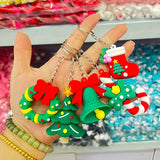 Lianfudai 10pcs Christmas keychain car pendant Christmas tree doll doll bag decoration high-end small gifts Santa snowman pendant