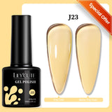 Lianfudai 7ml Translucent Jelly Amber Gel Nail Polish Brown Coloured Varnish Gel Long Lasting Semi Permanent UV Nail Art Manicure