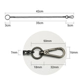 Lianfudai 42CM Long Metal Keychain Wallet Belt Chain Rock Punk Trousers Hipster Pant Jean HipHop Jewelry Men's Key Ring Chain K414