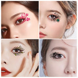 Lianfudai 6Pcs/Set Flower Eyelashes Tattoo Sticker Waterproof Temporary Tattoos for Eyes Face Makeup For Girls Women Stage Performance