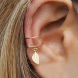 Lianfudai Fashion Exquisite Rhinestone Decor Ear Cuff earring for Woman Ear 2024 Summer New Arrival Christmas Jewelry Gift