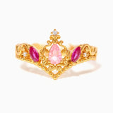 Lianfudai New Sweet Colorful Zircon Flower Animal Princess Open Adjustable Ring For Women Girls Cute Fshion Jewelry Gift