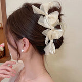 Lianfudai Large Bow Hair Clip for Women Sweet Bows Shark Clip 2024 New Trendy Hair Accessories Mesh Crab Hair Clips Girls Headdress