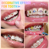 Lianfudai 1Set Dental Tooth Gems Crystal Diamond Ornament Diy Tools Various Shapes Color Teeth Jewelry Denture Acrylic