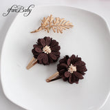 Lianfudai Fashion Flower BB Hair Clips Pin Headwear For Baby Kids Girl Hair Accessories 2 PCS/SET