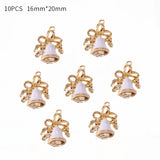 Lianfudai 10Pcs Enamel Christmas Charms Alloy Snowflakes Angel Pendants for Jewelry Making Necklace Earrings DIY Tree Decor Bracelet