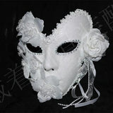 Lianfudai Venetian Masquerade Mask Princess Men Women Feather Flowers Lace Black White Shining Christmas Festival Cosplay Party Carnival