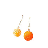 Lianfudai Fruit Drop Dangle Earrings for Teenagers Funny Orange Ear Rings Jewelry Gift for Women, Stainless Steel Plant Design