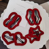 Lianfudai 2pc Hot Christmas Red Velvet Star Heart BB Hair Side Clips for Women Girls Kids Child Hairpin Gift Hair Accessories Ornament