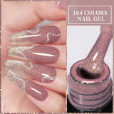 Lianfudai 7ml Translucent Jelly Amber Gel Nail Polish Brown Coloured Varnish Gel Long Lasting Semi Permanent UV Nail Art Manicure