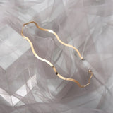 Lianfudai Gold Metal Wave Bending Hairbands 2023 New Fashion Women Hair Hoop Geometric Thin Headbands Elegant Headdress For Daily Party