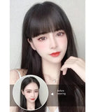 Lianfudai Fake Air Bangs Hair Styling Tools Hair Clip-In Extension Synthetic Hair Fake Fringe Natural False Hairpiece Women Clip In Bangs