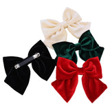 Lianfudai Vintage Large Velvet Bow Hair Barrettes for Girl Kids Women Teen Girls Christmas Velvet Hair Bow Clips Accessories