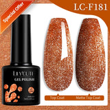 Lianfudai 7ML Gold Mirror Effect Metallic Gel Nail Polish Super Bright Chrome French Style Semi Permanent Soak Off Nail Varnish