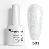 Lianfudai Venalisa Nail Gel Polish Jelly Color HEMA FREE Nude Pink Semi Permanent Soak Off UVLED Gel Nail Polish Sparkle Gel Varnish