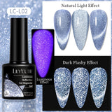 Lianfudai 7ML Black Crystal Cat Magnetic Gel Sparkling Glitter Gel Nail Polish Semi Permanent UV Gel Nail Art No Need Base Color