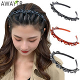 Lianfudai Unisex Alice Hairband Headband Men Women Sports Hair Band Hoop Metal Hoop Double Bangs Hairstyle Hairpin Hair Accessories