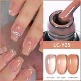 Lianfudai 7ML Jelly Pink Peach Quick Extension Gel Nail Polish Nude Transparent Color Finger Prolong Rubber Base Construction Gel