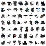 Lianfudai 10/55pcs Classical Toothless Graffiti Stickers Notebook Luggage Cross Border Skate Mobile Phone Refrigerator Sticker Wholesale