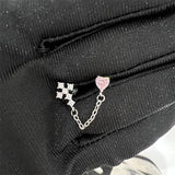 Lianfudai 1PCS Cute Pink Zircon 316L Stainless Steel Ear Bone Nail New Fashion Y2K Punk Small Earring for Women Cochlea Jewelry Party Gift