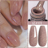 Lianfudai 7ML Gold Mirror Effect Metallic Gel Nail Polish Super Bright Chrome French Style Semi Permanent Soak Off Nail Varnish