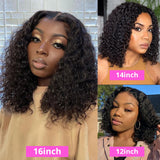 Lianfudai Water Wave Lace Front Wigs for Women Brazilian Closure Bob Wig 13x4 Transparent Lace Frontal Short Wigs Human Hair Pre Plucked