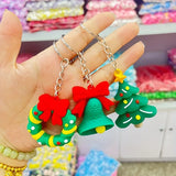 Lianfudai 10pcs Christmas keychain car pendant Christmas tree doll doll bag decoration high-end small gifts Santa snowman pendant