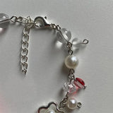 Lianfudai strawberry Charm Bracelet Handmade Y2K