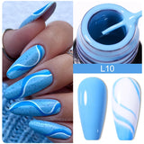 Lianfudai 5ML Colorful Reflective Glitter Liner Gel Polish Sparkling Painting Nail Polish Semi Permanent UV Gel Lines French Nail