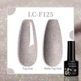 Lianfudai 7ML Glitter Gel Nail Polish Sparkling Semi Permanent UV Gel Colorful Shinning Gel Varnish Nail Art Soak Off UV LED Gel