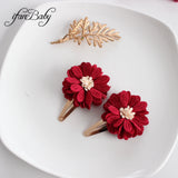 Lianfudai Fashion Flower BB Hair Clips Pin Headwear For Baby Kids Girl Hair Accessories 2 PCS/SET