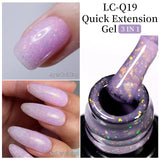 Lianfudai 7ML Jelly Pink Peach Quick Extension Gel Nail Polish Nude Transparent Color Finger Prolong Rubber Base Construction Gel